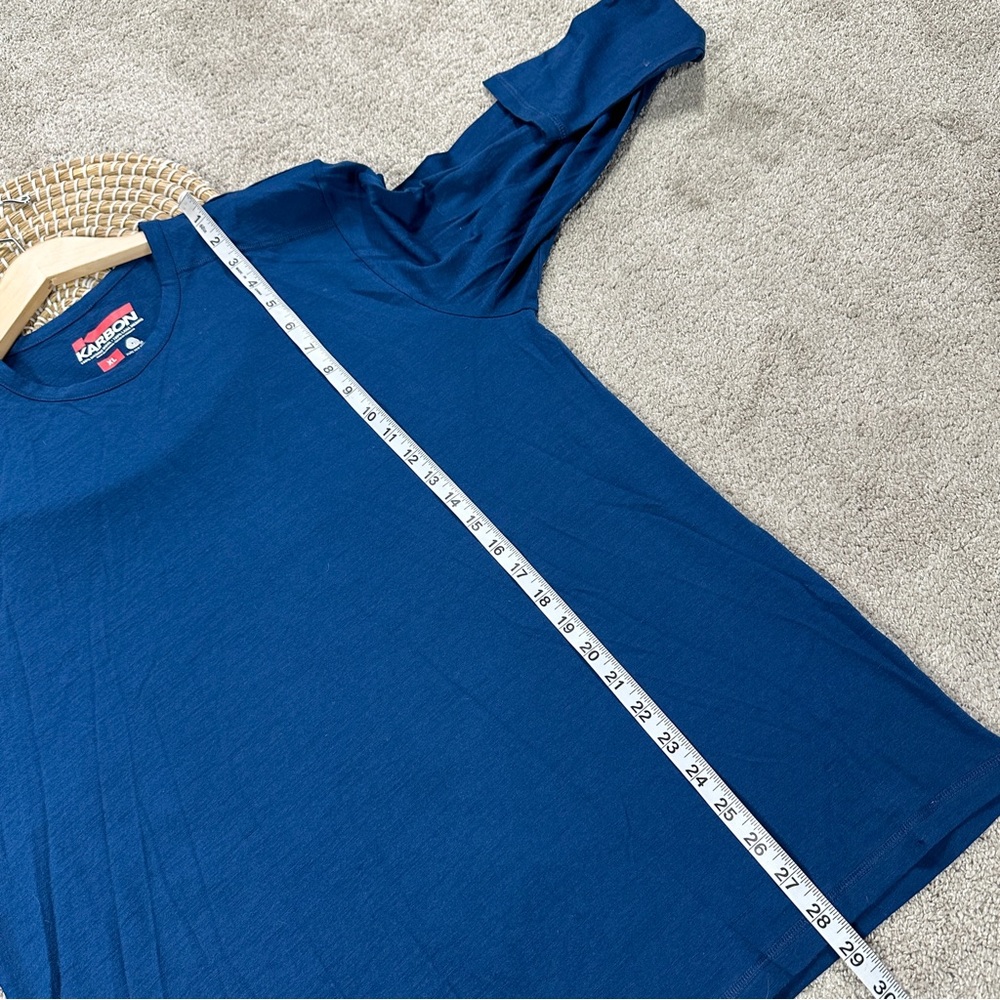 Karbon Men’s Merino Wool Longsleeve Shirt Crew Neck Base Layer Outdoor Blue XL - Picture 10 of 13